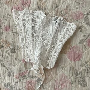 PLT white mesh corset
